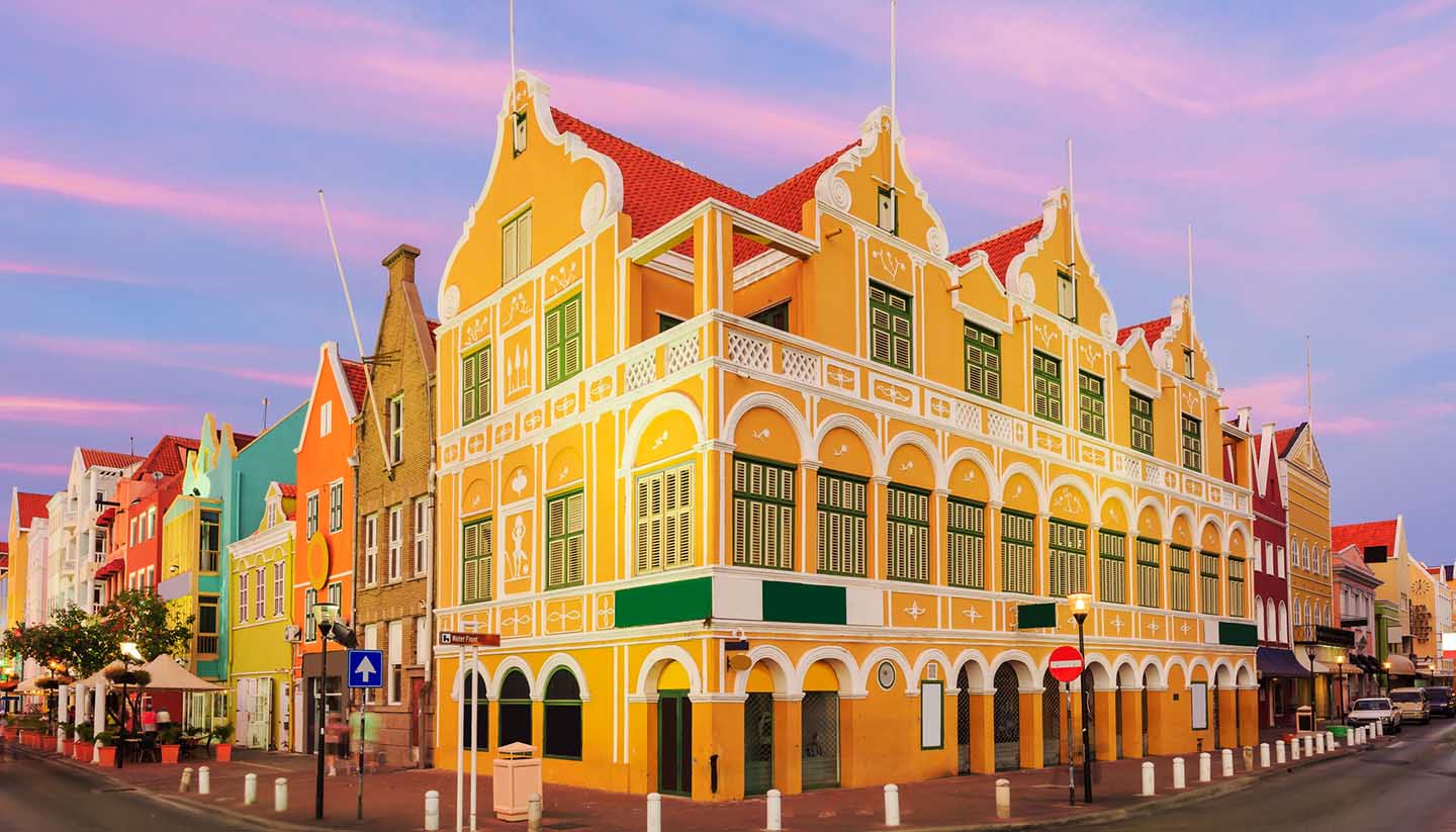 Curaçao - Town View illustration, Curacao