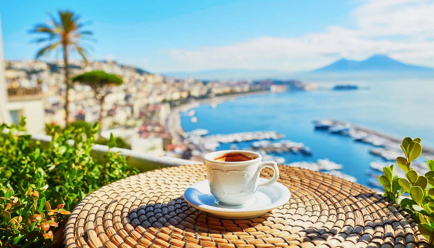 Naples - Coffee at Vesuvius Mount in Naples, Italy