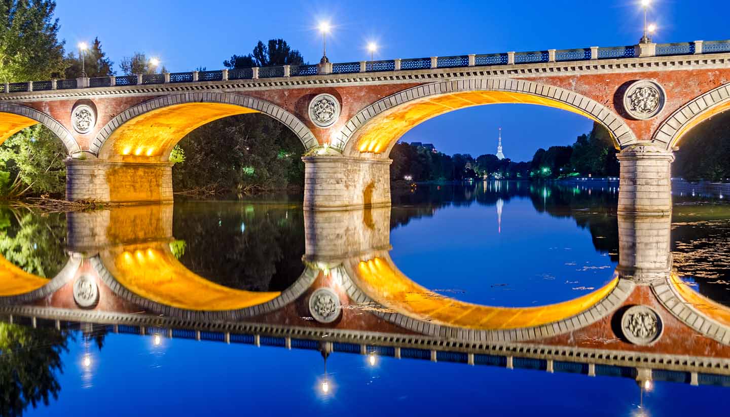 Turin - Ponte Isabella & River Po, Italy